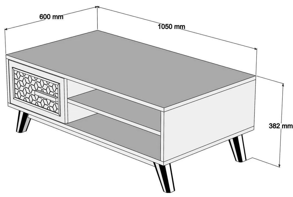 Konferenčný stolík Aysha (orech + biela). Akcia -15%. Vlastná spoľahlivá doprava až k Vám domov. 1089455