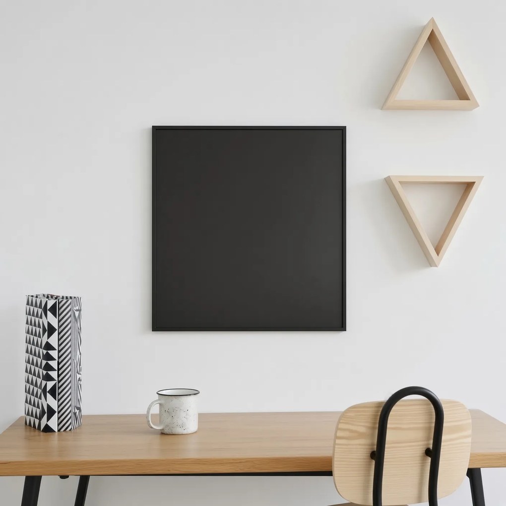 Toptabule.sk Čierna magnetická popisná tabuľa PREMIUM v hliníkovom čiernom ráme 90x60 cm