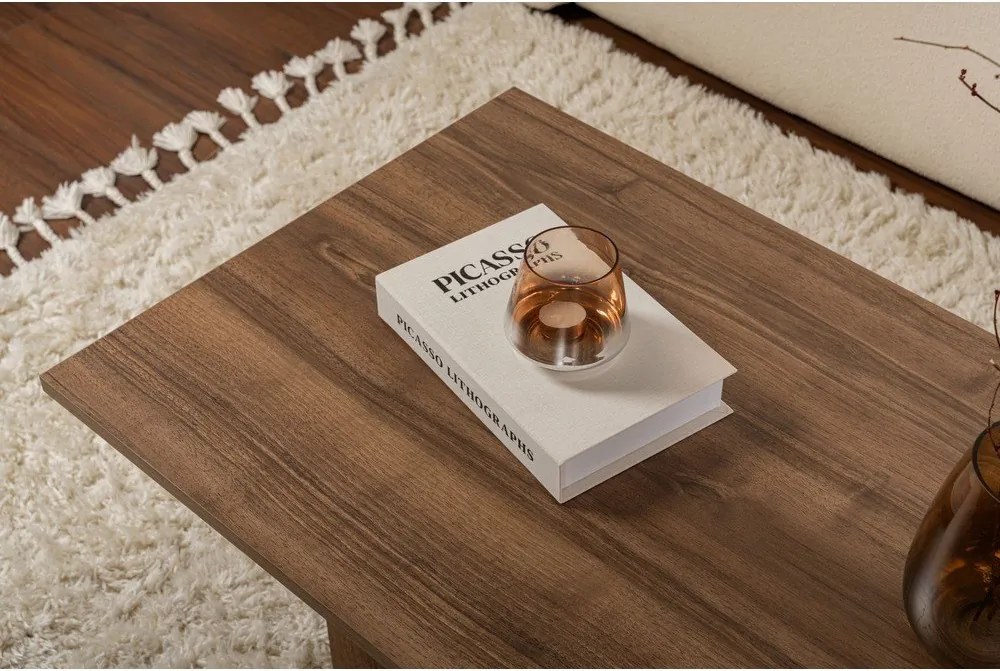 Tmavohnedý konferenčný stolík v dekore orecha 60x119 cm Sabin – Kalune Design