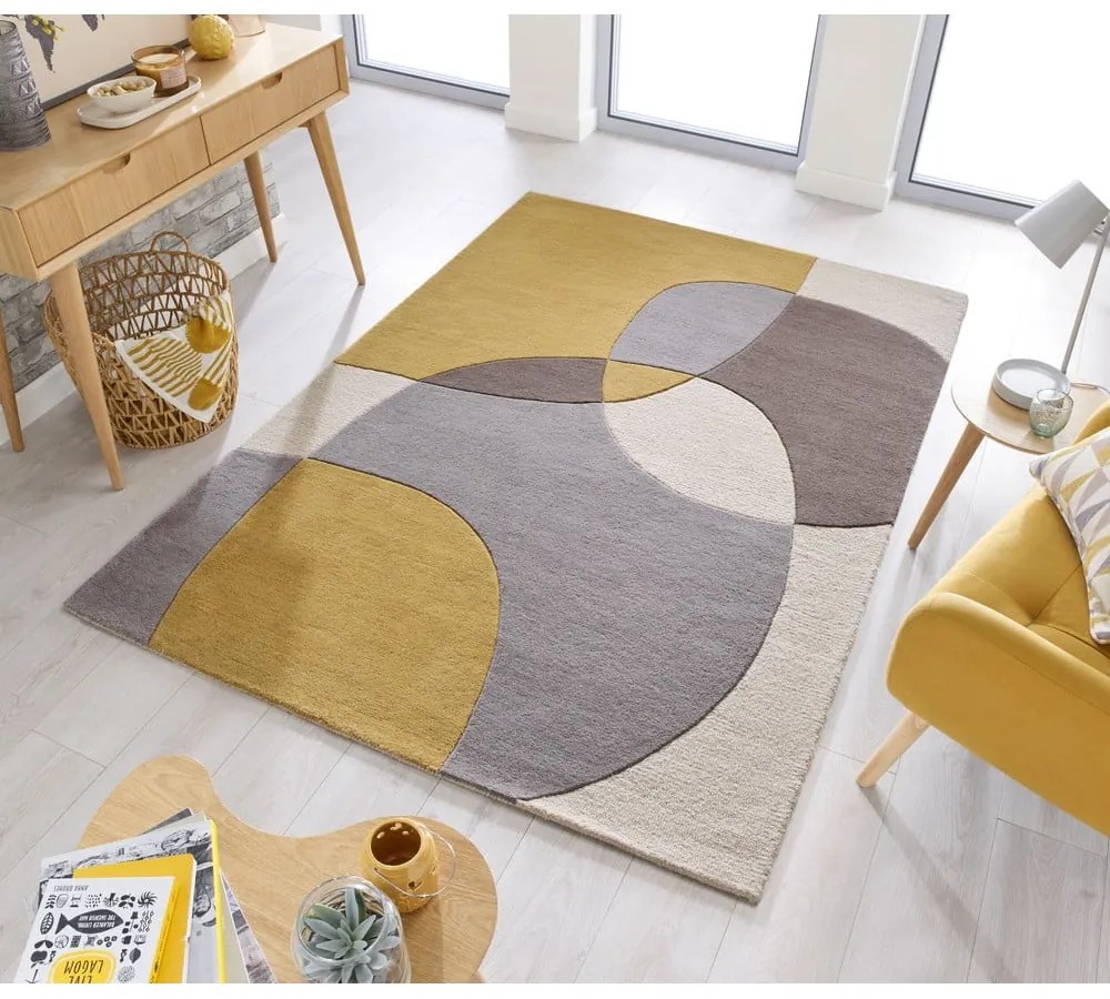 Okrovo žlto-béžový vlnený koberec 200x290 cm Glow – Flair Rugs