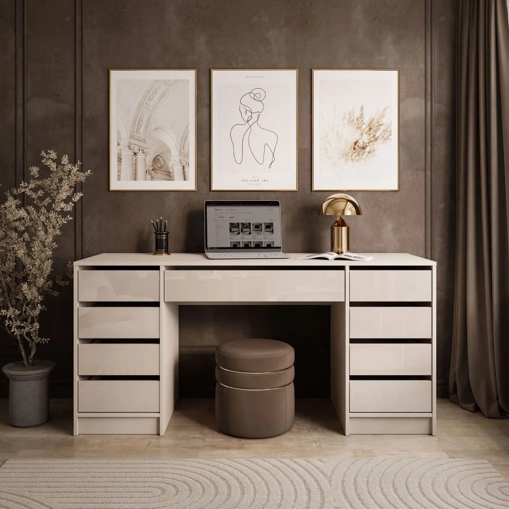 PISACÍ STÔL JULIETTA KAŠMÍR LESKLÝ