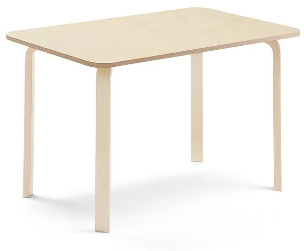 Stôl ELTON, 1200x600x710 mm, linoleum - béžová, breza