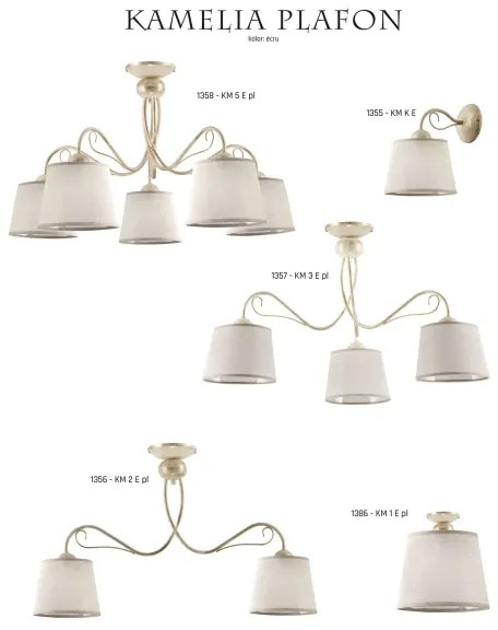 Jupiter 1386 - KM 1 PE - Stropné svietidlo KAMELIA 1xE27/60W/230V