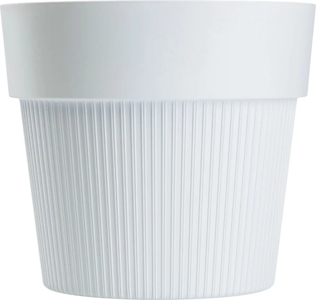 PLASTOVÝ KVETINÁČ SILVA LINE 20X17,5 CM BIELA
