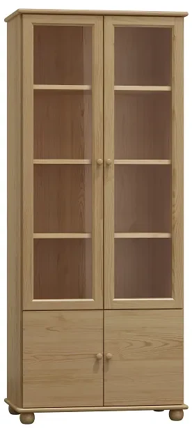 Vitrína presklená, skrinka - KN05: Borovica 90cm