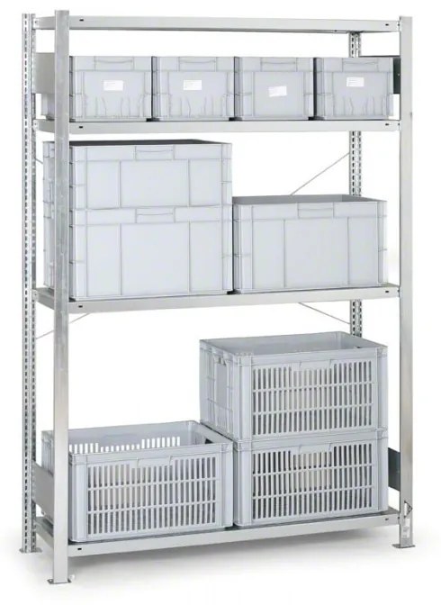 META Kovový regál CLIP, 230 kg, 2000 x 1300 x 500 mm, prídavný regál