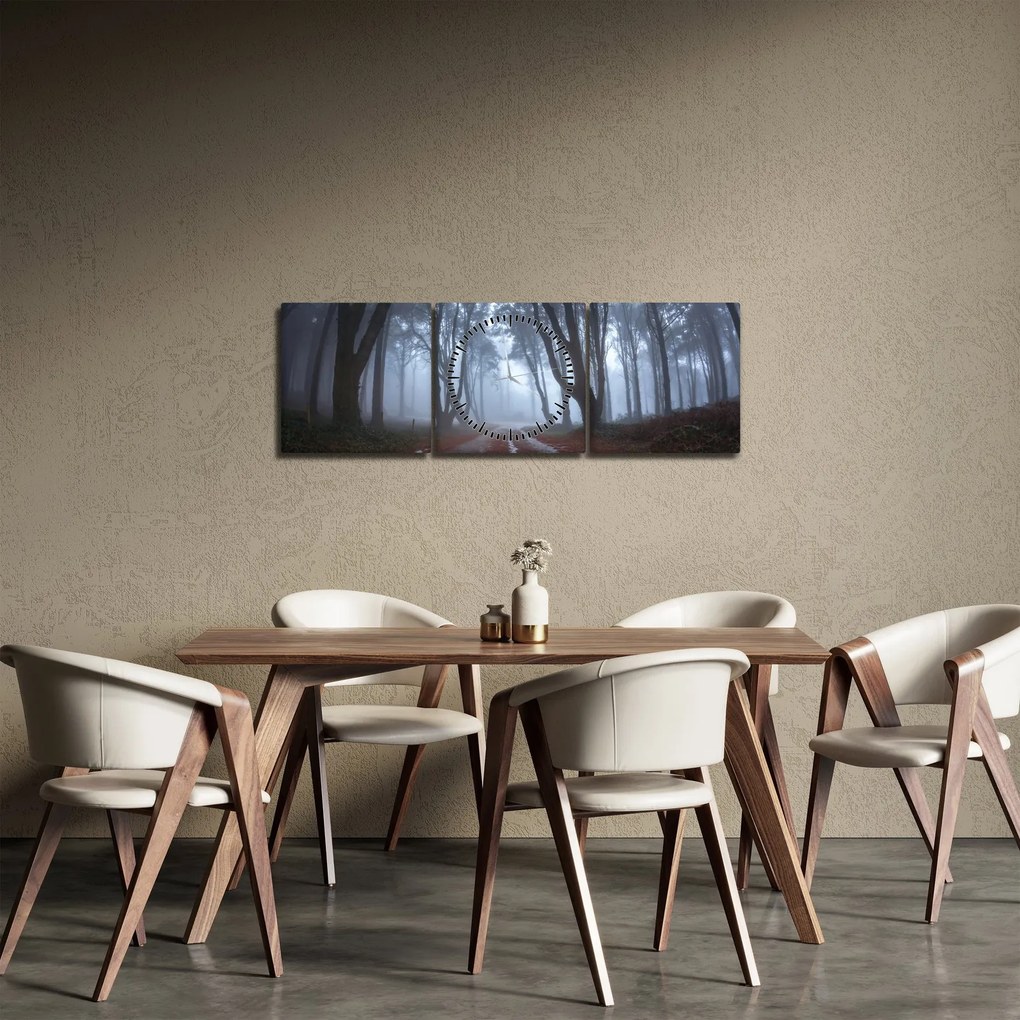 Obraz - Za daždivého dňa (s hodinami) (90x30 cm)