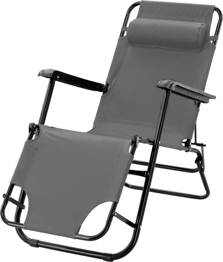 SKLADACIA ZÁHRADNÁ STOLIČKA S OPIERKOU HLAVY, ŠEDÁ *6896