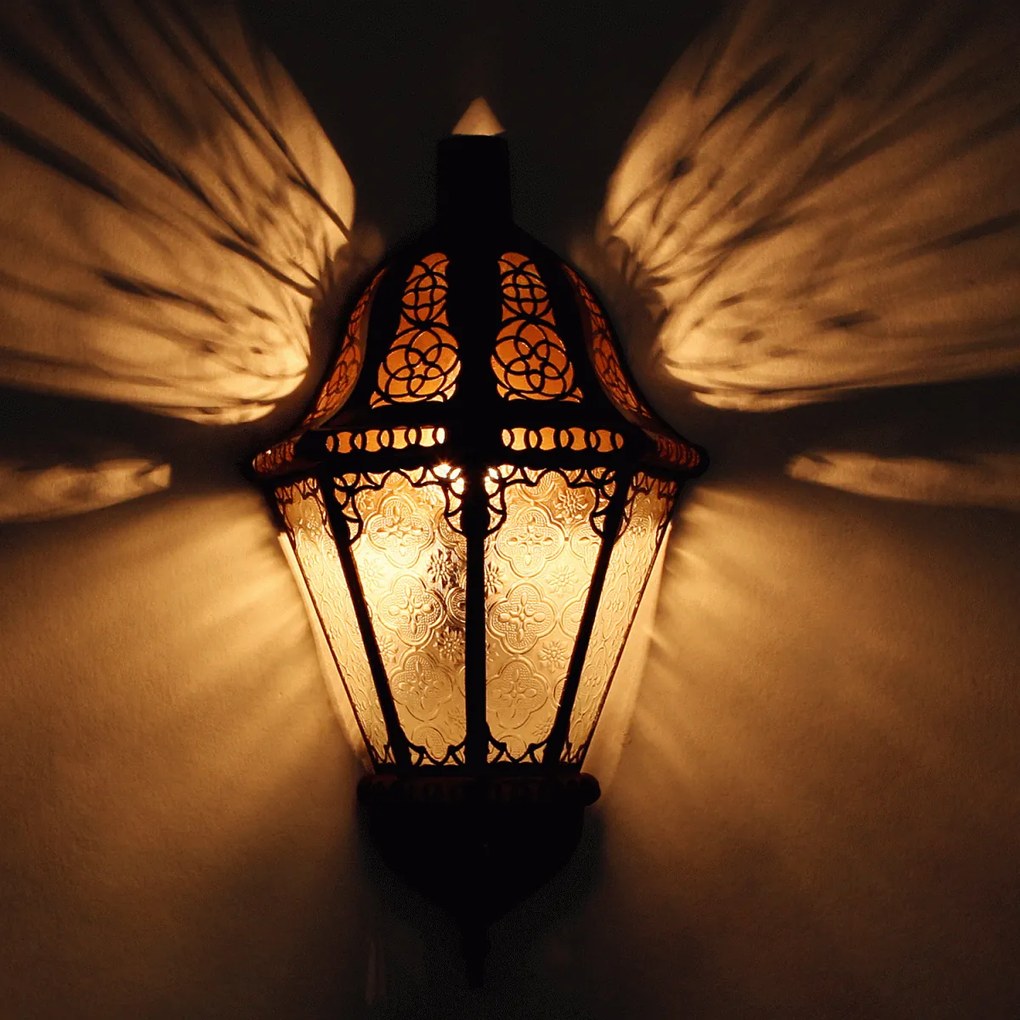 Orientálna nástenná lampa Beluti biela