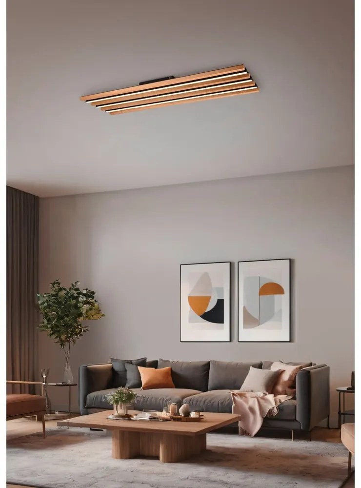 LED stmievateľné stropné svietidlo v čierno-prírodnej farbe 6x114 cm Fontana – Trio