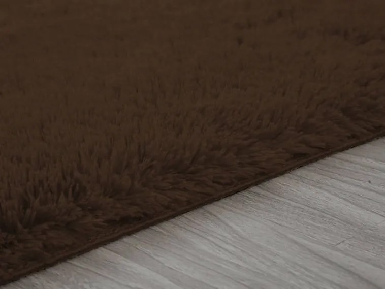TZ Tmavohnedý obdĺžnikový shaggy koberec Lana Rozmer: 60x90