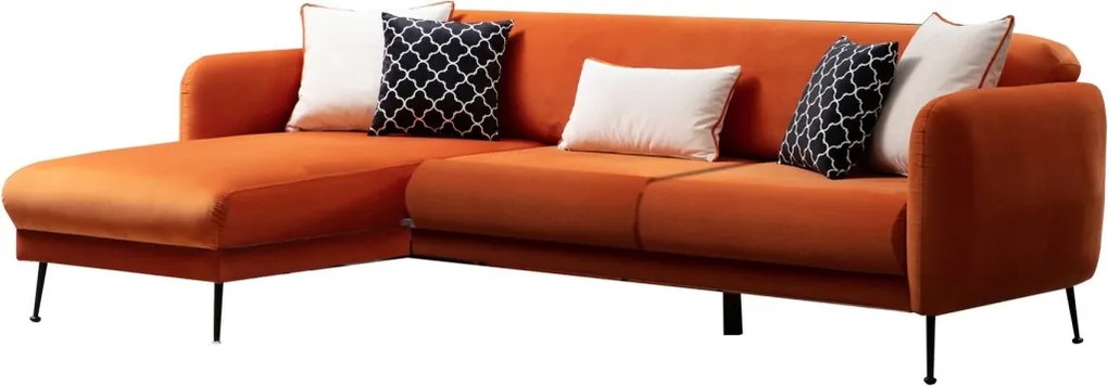 Rohová sedacia súprava Sevilla 270 cm oranžová ľavá