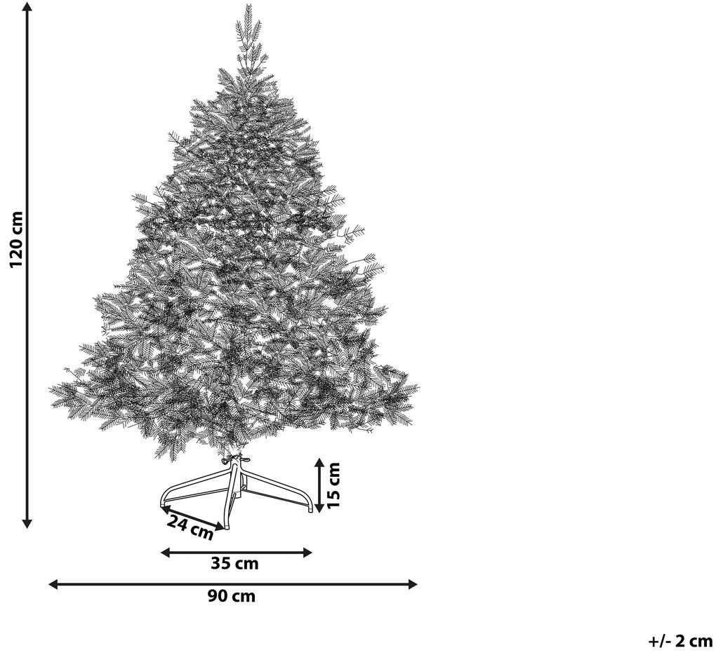 Zasnežený vianočný stromček 120 cm biely TOMICHI Beliani