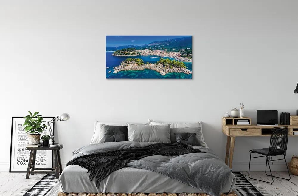 Obraz na plátne Grécko Panorama more mesto 125x50 cm