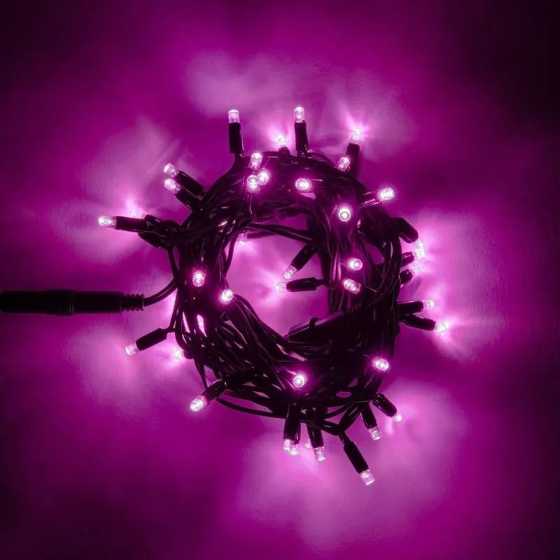 DECOLED LED světelný řetěz, 5 m, růžová, 50 diod, IP67, Easy fix