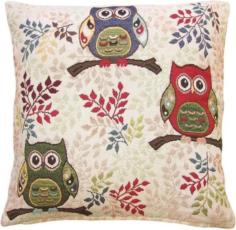 Vankúšová obliečka Tri sovy 40 × 40 cm