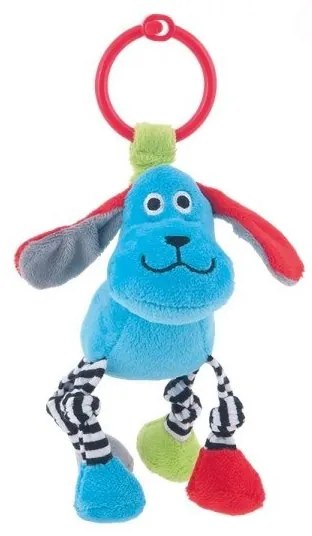 Mäkká hračka s hrkálkou - modrý psík