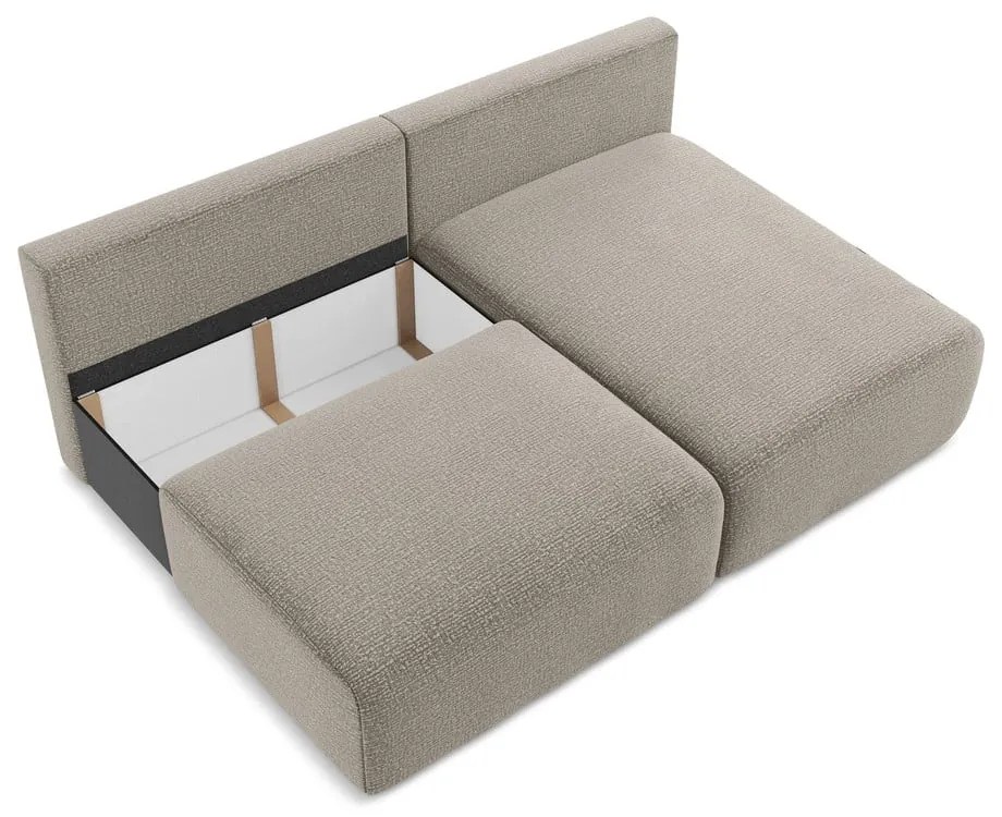 Béžová rozkladacia/s úložným priestorom rohová pohovka (pravý roh) Kalena – Makamii