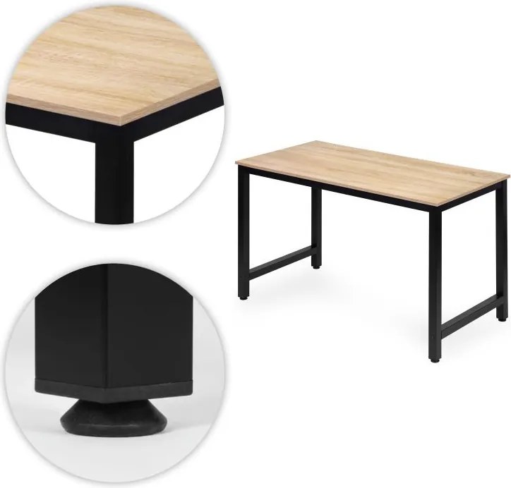 Počítačový stôl 120 x 60 cm – pracovný stôl do kancelárie a študentskej izby tmavá hnedá