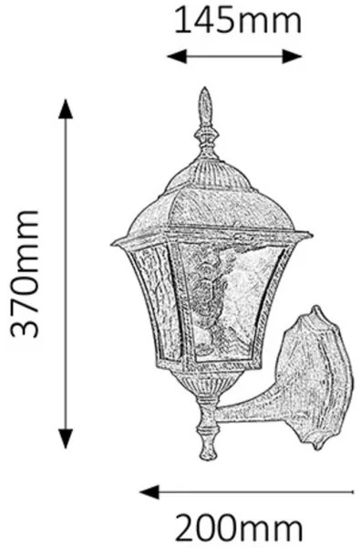 Rabalux 8392 - Vonkajšie nástenné svietidlo TOSCANA 1xE27/60W/230V IP43