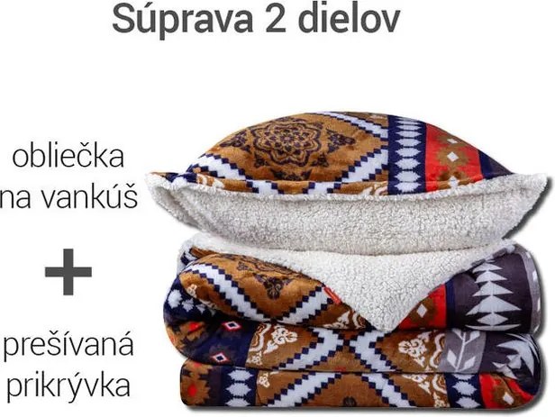 Prešívaná baránková súprava AZTÉK 2 ks