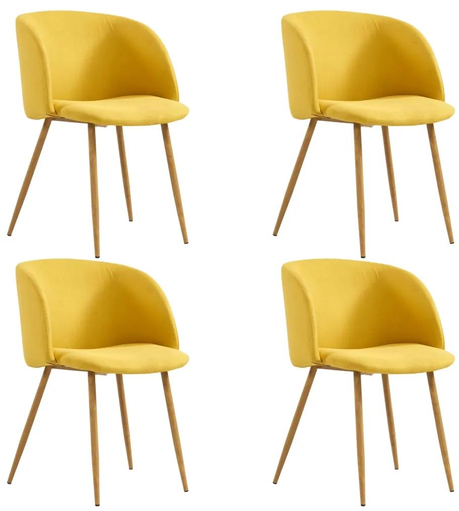 vidaXL Jedálenské stoličky 4 ks žlté látkové | BIANO