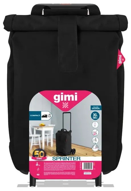 Čierny nákupný vozík Vileda Gimi, 50 l