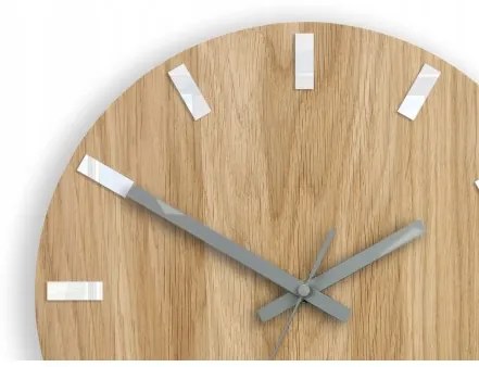 Sammer Nástenné dubové hodiny SIMPLE - biela/šedá 33 cm SimpleWoodWhiteGrey