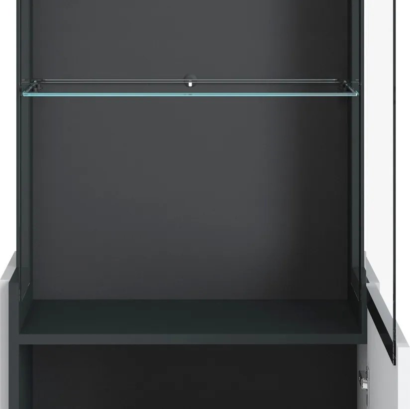 Vysoká vitrína Campania 60 cm, biela/antracit, pravá