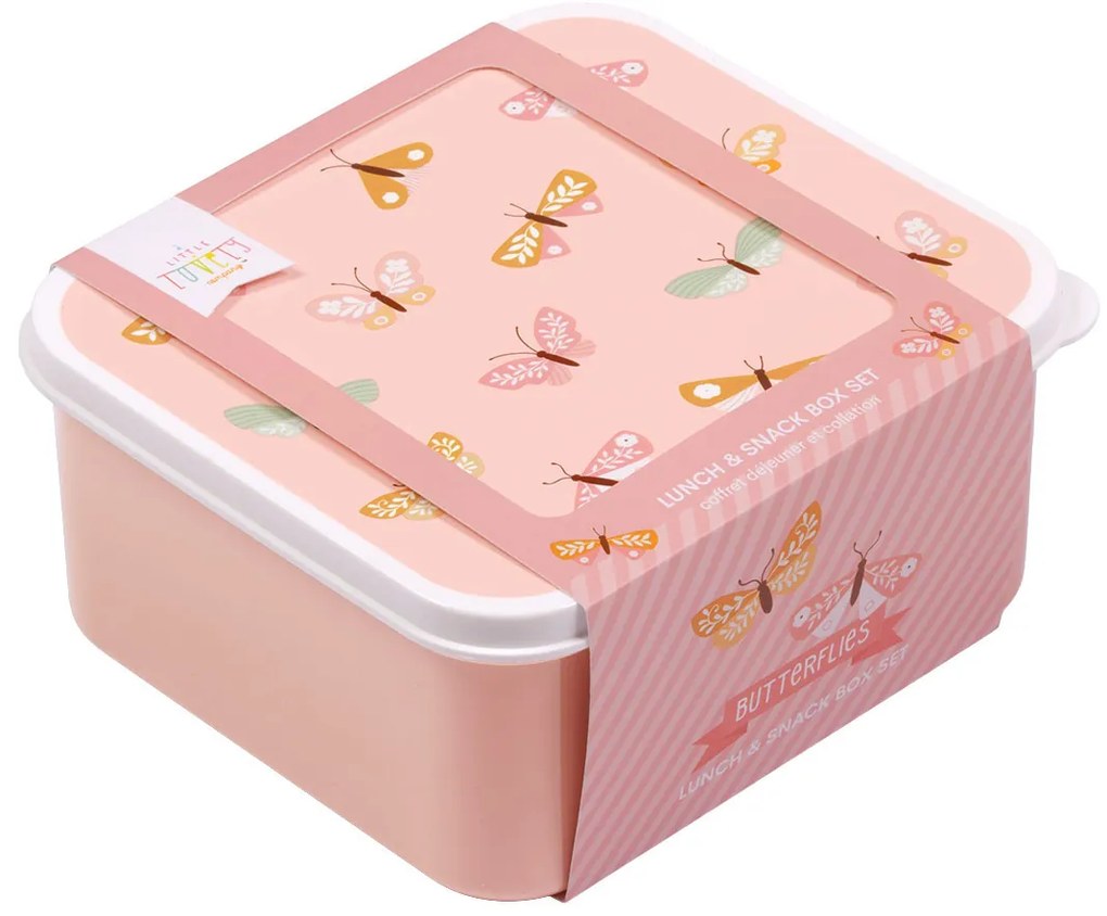 A Little Lovely Company - súprava štyroch desiatových škatuliek - motýliky