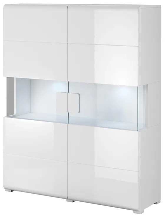 Vysoká komoda Toledo 42 Biely laminát/Biely lesk