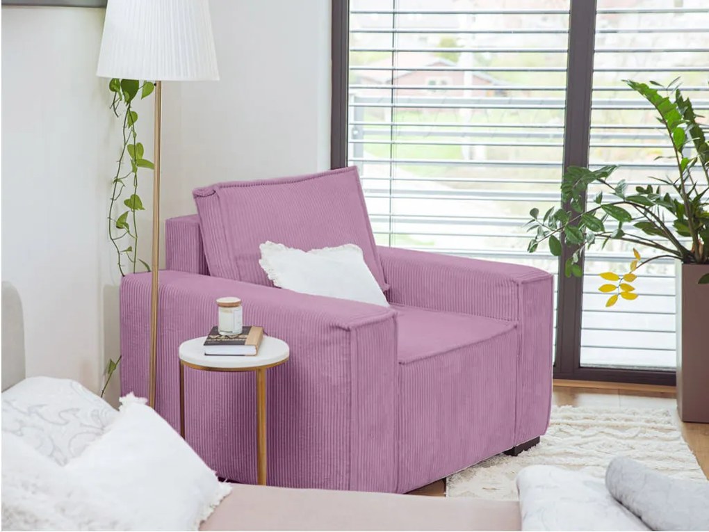 Kreslo s taburetom SMART SET, lila