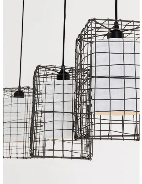 Three Grids visiaca lampa hnedá/čierna 120cm