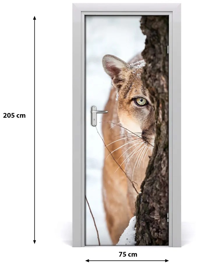 Fototapeta samolepiace na dvere horská puma 75x205 cm