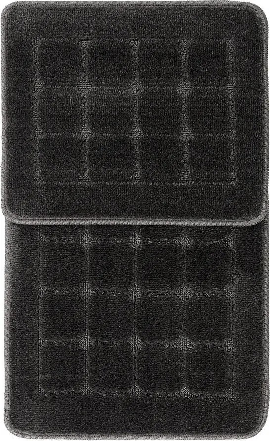 Antracitové kúpeľňové predložky v súprave 2 ks 50x80 cm Kareli – Foutastic