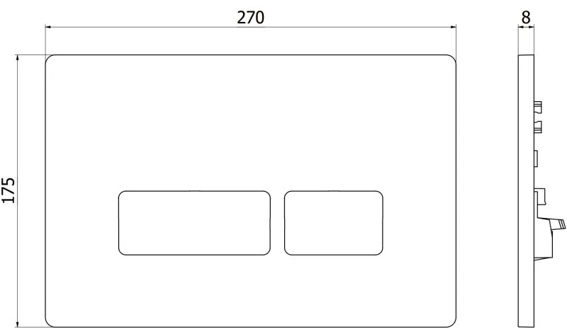 Mexen Tex 07, tlačidlo na splachovanie pre modul serie Mexen TEX, biela, 6107-01