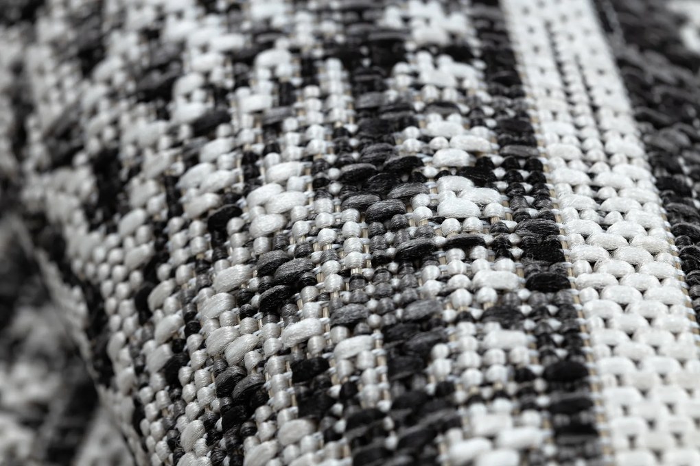 Koberec SISAL SION cikcak, diamanty BOHO 22168 čierny / ecru