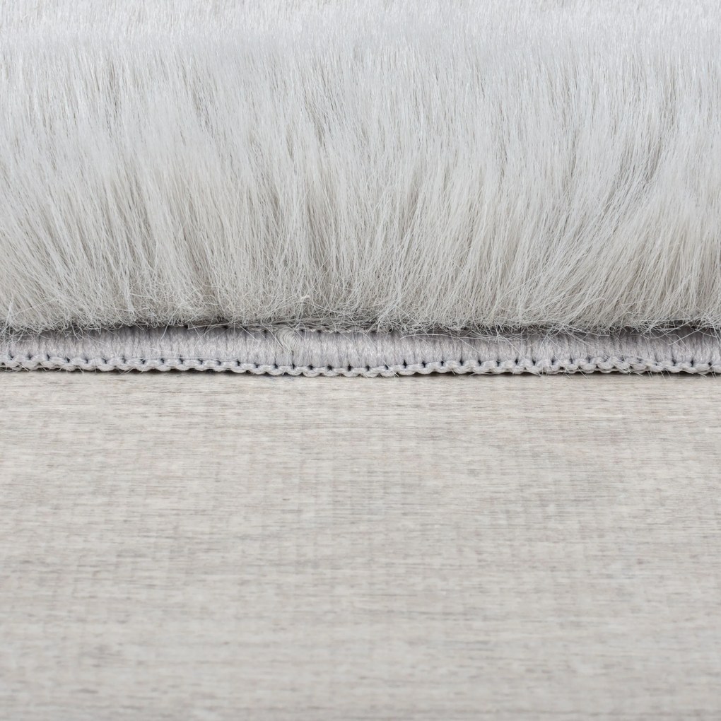 Flair Rugs, Kusový koberec Ivy Faux Fur Grey, 120x170, šedá, obývacia izba
