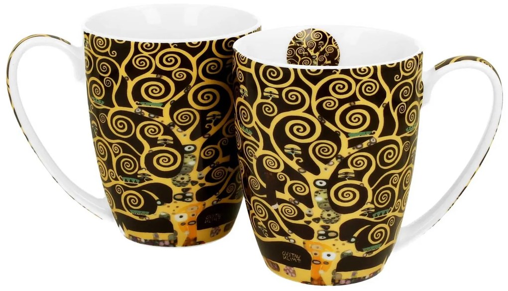 Porcelánový hrnček Klimt Tree Of Life 350 ml sada 2ks