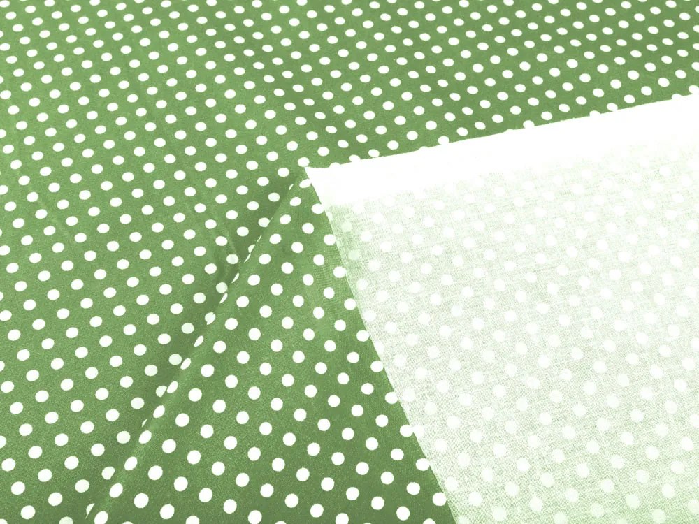 Biante Bavlnený záves Sandra SA-336 Biele bodky na zelenom 130x180 cm