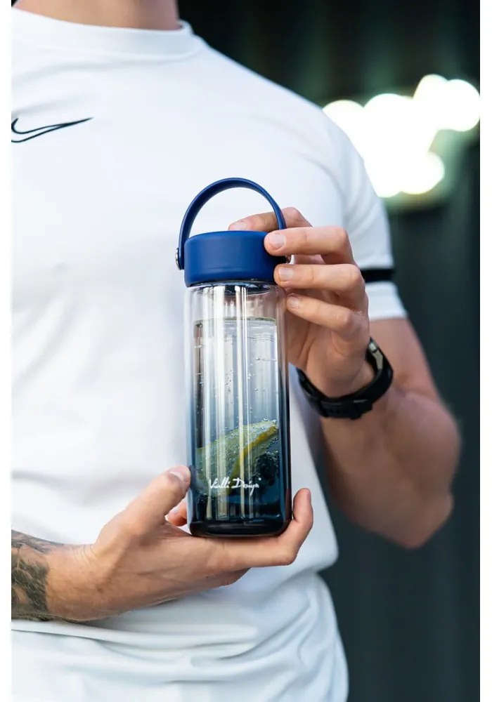 Modrá sklenená fľaša 350 ml Fuori – Vialli Design