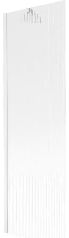 Mexen Next, vaňová zástena 1-krídlová 60 x 150 cm, fixné krídlo, 6 mm sklo s pruhmi, biely profil, 895-060-000-00-09-20