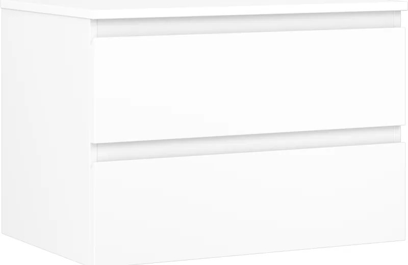 Mexen Orio, kúpeľňová skrinka 70 cm s hornou časťou, 2 zásuvky, biela matná, 91A10-07047-2-BFFC01