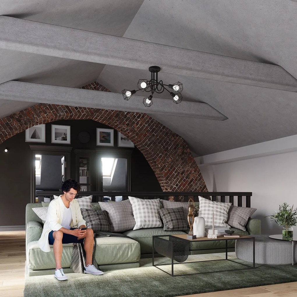 Bodové svietidlo Artemis, 1x čierne drôtené tienidlo, (možnosť polohovania)