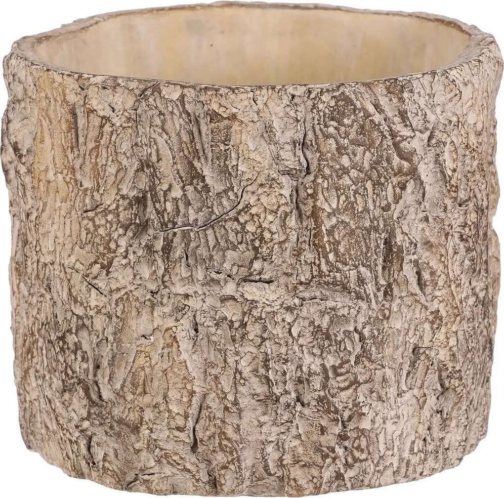Obal na kvety imitácia drevenej kôry, 19,5 x 19,5 x 17 cm, betón, 19,5 cm