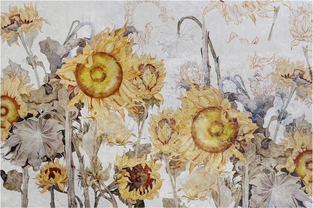 Obraz - Slnečnica v stene (90x60 cm)