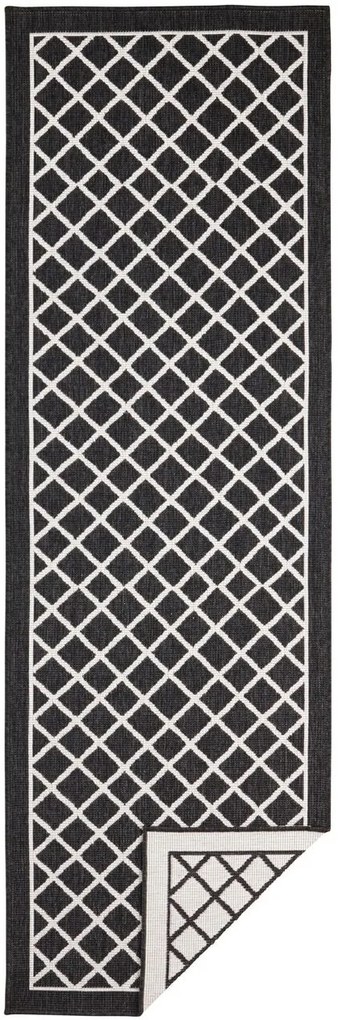 Hanse Home, Kusový koberec Twin Supreme 103425 Sydney black creme – na von aj na doma, 160x230, čierna, chodba / predsieň