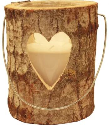 Lampáš drevený 21x26 cm srdce