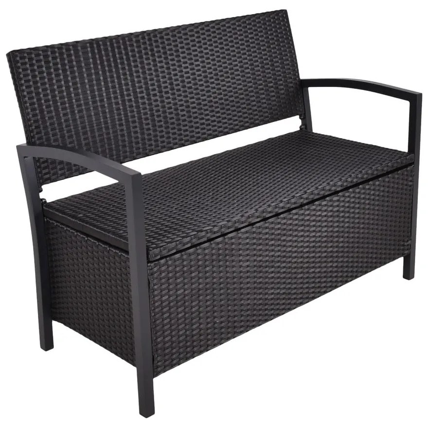 Čierna záhradná lavica z umelého ratanu Ferrara – Garden Pleasure