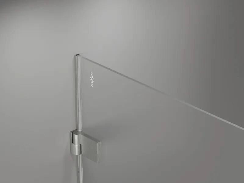 Mexen Lunar-B, Otočné pravé sprchové dvere 130 cm, 8mm číre sklo, oceľový profil, 832S-130-050-97-00-P